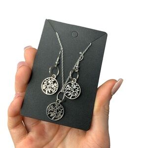 Silver tree earrings